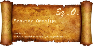 Szakter Orsolya névjegykártya